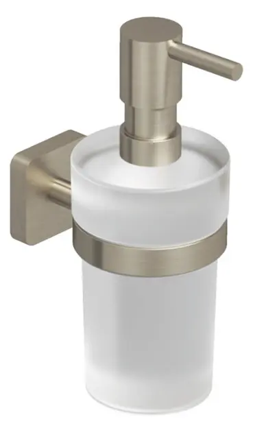 Kludi Vela S - Dispensador de jabón con soporte, cristal/níquel cepillado 25976N5