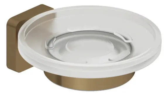 Kludi Vela S - Mýdlenka s držákem, sklo/kartáčovaný bronz 25985N1