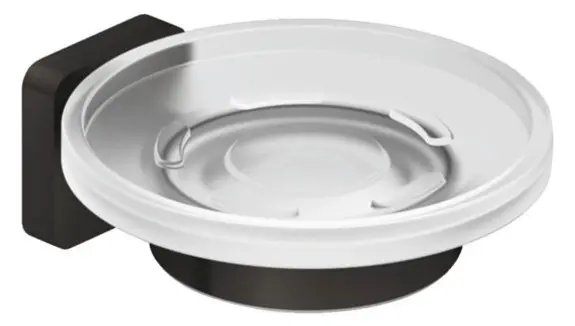 Kludi Vela S - Mýdlenka s držákem, sklo/broušený Gunmetal 25985N2