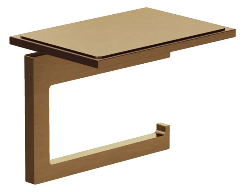 Kludi Vela C - Suport pentru hârtie igienică cu poliță, bronz periat 31971N1