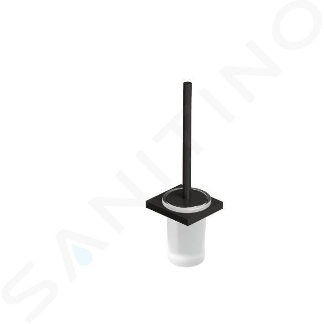 Kludi Vela C - Scopino da parete con supporto, vetro/spazzolato canna di fucile 31974N2
