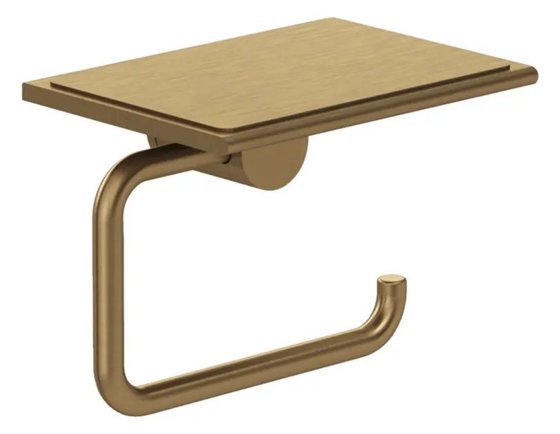 Kludi Vela R - Suport pentru hârtie igienică cu poliță, bronz periat 58971N1