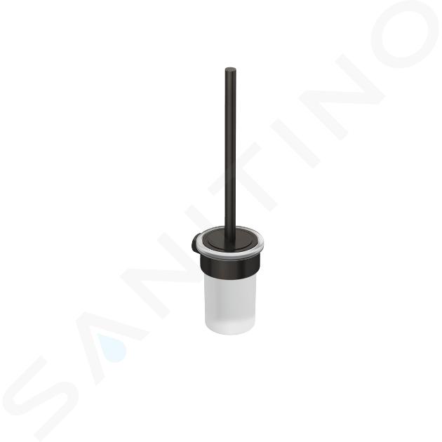 Kludi Vela R - Scopino da parete con supporto, vetro/spazzolato canna di fucile 58974N2
