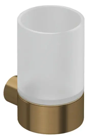 Kludi Vela R - Soporte para cepillo y pasta de dientes, cristal/bronce cepillado 58975N1
