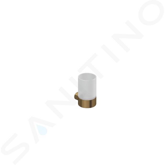 Kludi Vela R - Tandenborstel- en tandpastahouder, glas/geborsteld brons 58975N1