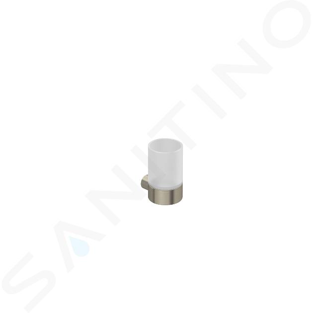 Kludi Vela R - Tandenborstel- en tandpastahouder, glas/geborsteld nikkel 58975N5