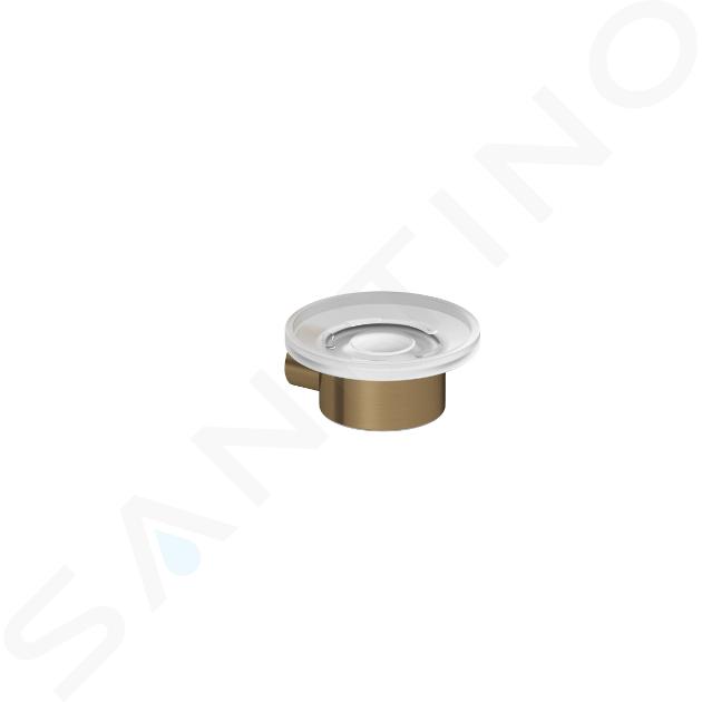 Kludi Vela R - Zeepschaal met houder, glas/geborsteld brons 58985N1