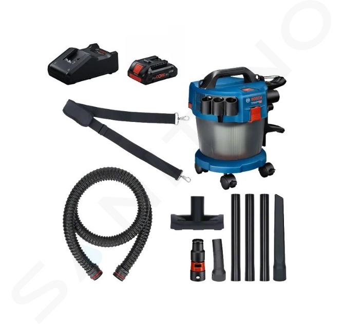Bosch - 18V AKU priemyselný vysávač GAS 18V-10 L, objem 10 l, s príslušenstvom, 1x aku 4,0 Ah Li-Ion, nabíjačka 0615A5007V