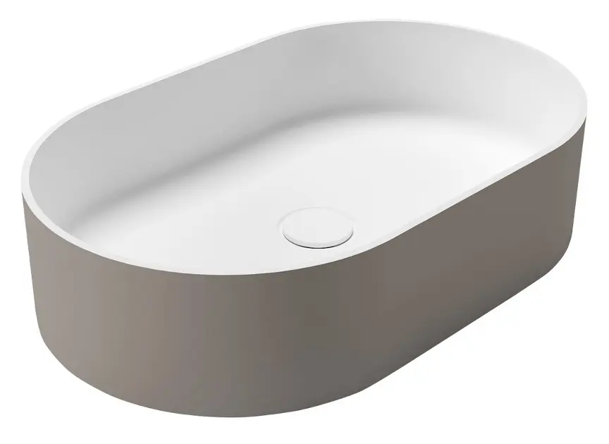Sapho Thin - Lavabo de encastrar de 55 x 35 cm, sin rebosadero, sin orificio para la grifería, blanco mate/agila WN205-43