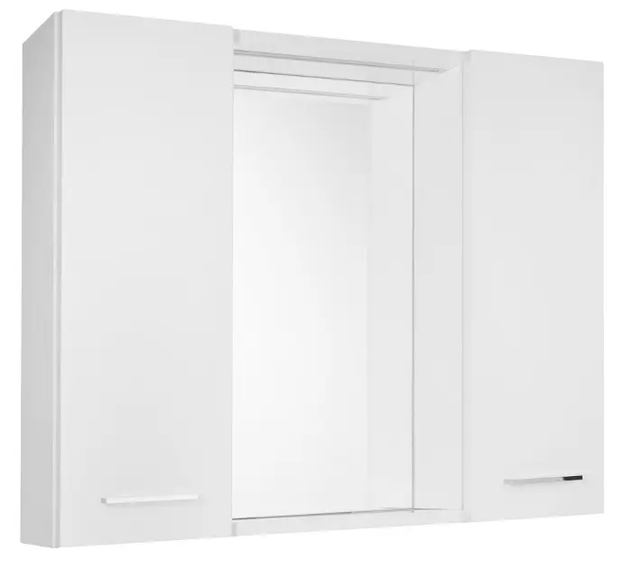 Aqualine Zoja - Tükrös szekrény LED világítással, 70x60x14 cm, 2 ajtó, fehér 45025S