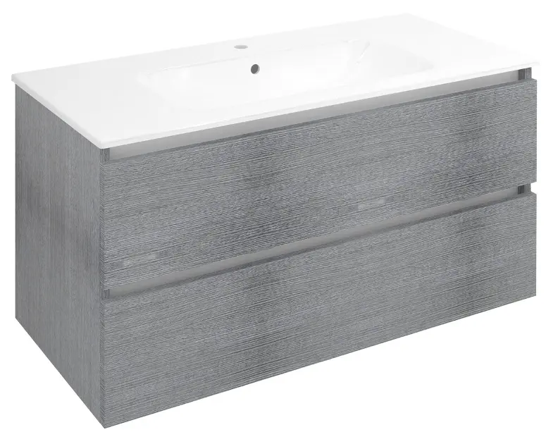 Sapho Ezara - Шкаф за мивка, 100x46x52 см, 2 чекмеджета, сребрист дъб EZ101-1111