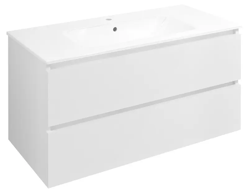 Sapho Ezara - Шкаф за мивка, 100x46x52 см, 2 чекмеджета, бял гланц EZ101-3030