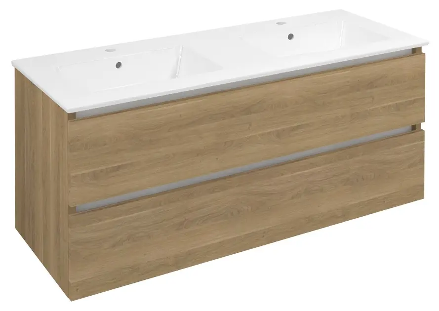 Sapho Ezara - Шкаф за мивка, 120x46x55 см, 2 чекмеджета, дъб Кунео EZ121-2525