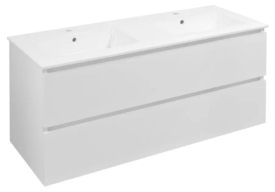 Sapho Ezara - Шкаф за мивка, 120x46x55 см, 2 чекмеджета, бял гланц EZ121-3030