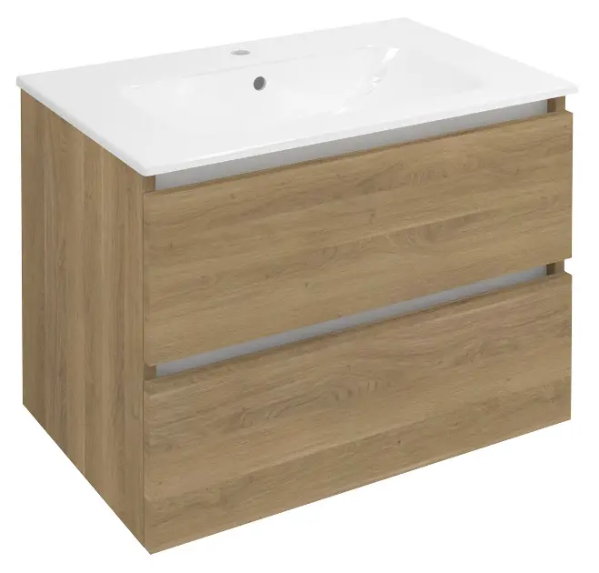 Sapho Ezara - Шкаф за мивка, 70x46x52 см, 2 чекмеджета, дъб Кунео EZ701-2525
