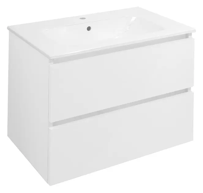 Sapho Ezara - Шкаф за мивка, 70x46x52 см, 2 чекмеджета, бял гланц EZ701-3030