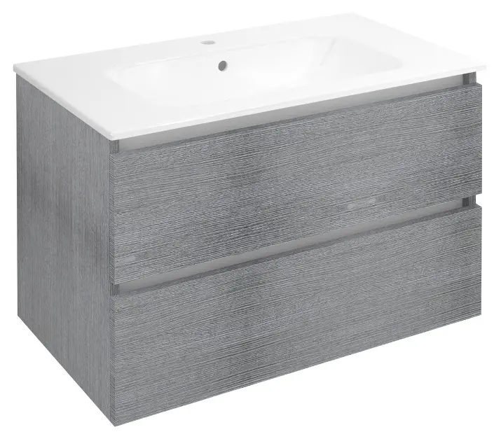 Sapho Ezara - Шкаф за мивка, 80x46x52 см, 2 чекмеджета, сребрист дъб EZ801-1111