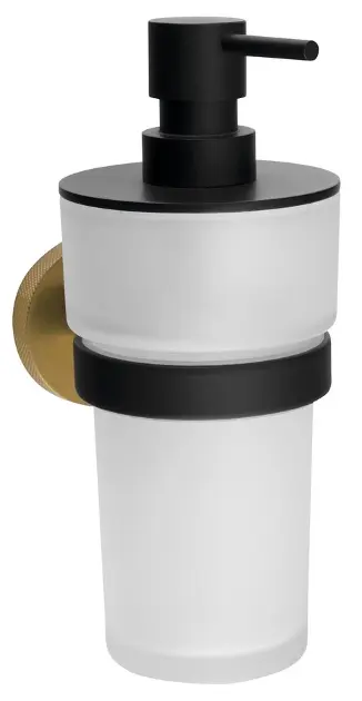 Sapho Larissa - Distributeur de savon liquide, verre dépoli, noir/doré mat WS019BG