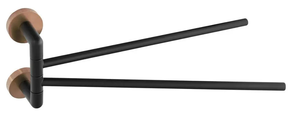 E-shop Sapho Larissa - Dvojitý držiak uterákov, dĺžka 35 cm, čierna/matná meď WS021BC