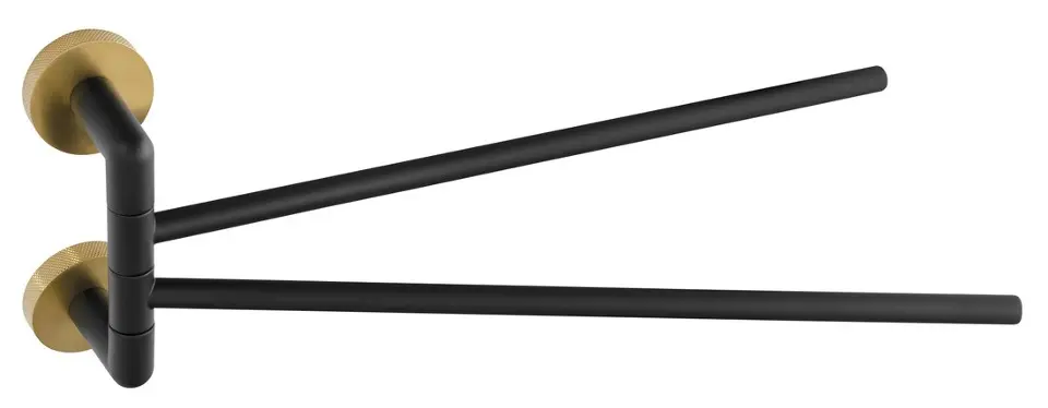 E-shop Sapho Larissa - Dvojitý držiak uterákov, dĺžka 35 cm, čierna/matná zlatá WS021BG
