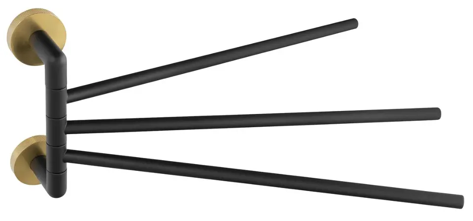 E-shop Sapho Larissa - Trojitý držiak uterákov, dĺžka 35 cm, čierna/matná zlatá WS022BG