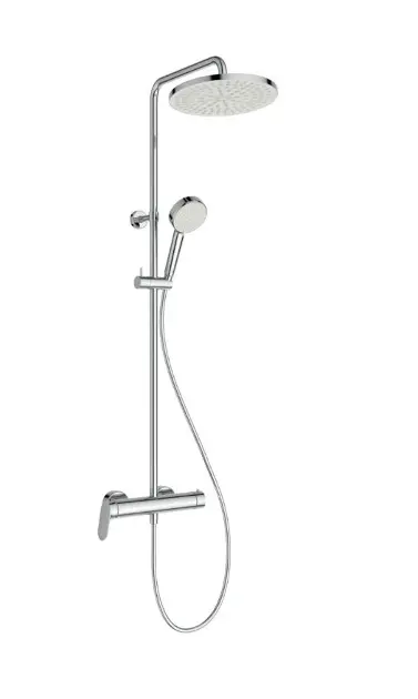 Ideal Standard CeraFlow T25N - Zestaw prysznicowy z baterią, średnica 26 cm, 2 strumienie, chrom A8526AA