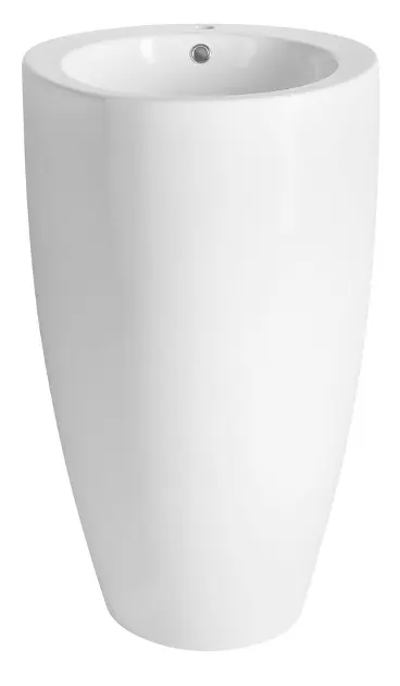 Aqualine - Freistehende Waschtisch, 50x84 cm, mit Überlauf, Armaturenloch, Weiß VS701