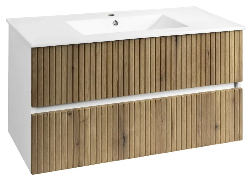 Levně Aqualine Paneda - Umyvadlová skříňka 100x55x45 cm, dub emporio PN310