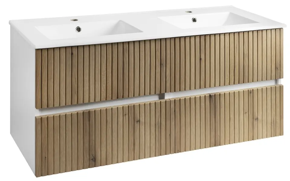 Aqualine Paneda - Waschbeckenunterschrank 119x55x45 cm, Eiche Emporio PN312