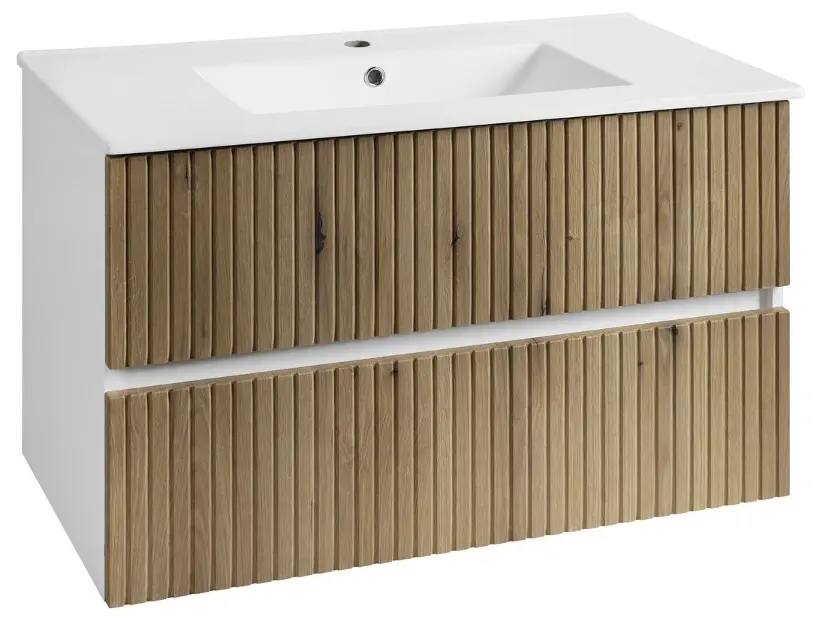 Levně Aqualine Paneda - Umyvadlová skříňka 90x55x45 cm, dub emporio PN390