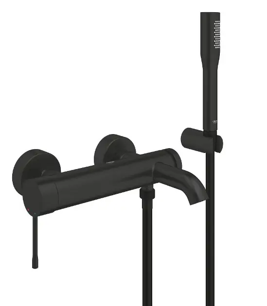 Levně Grohe Essence New - Vanová baterie s příslušenstvím, matná černá 336282431