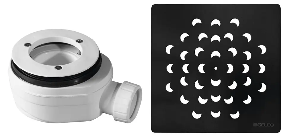 Gelco - Odtoková súprava pre sprchové vaničky, čierna KSM104B-SN90