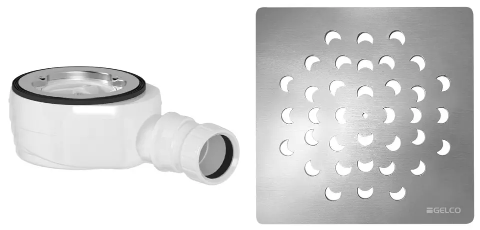 Gelco - Ablaufgarnitur für Duschwannen, Chrom KSM104CH-SN90
