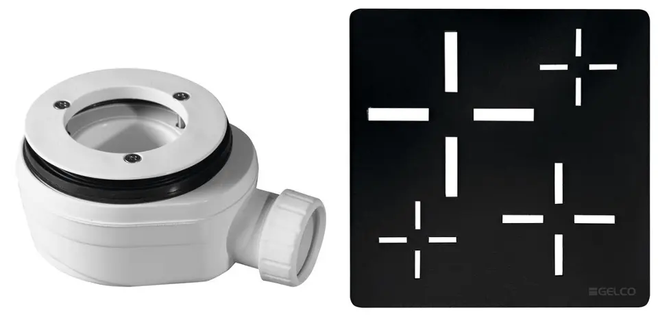 Gelco - Odtoková súprava pre sprchové vaničky, čierna KSM107B-SN90