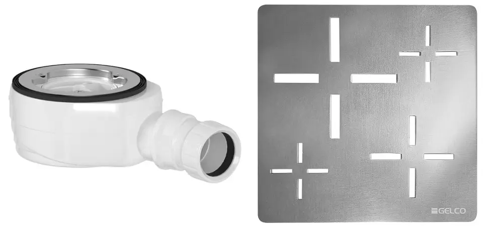 Gelco - Ablaufgarnitur für Duschwannen, Chrom KSM107CH-SN90