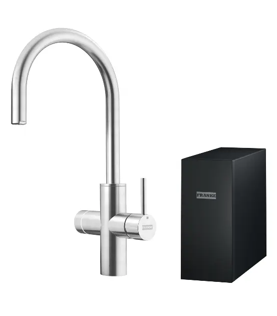 Franke Mythos - Grifo de fregadero con dispositivo de filtración, acero inoxidable 160.0708.955