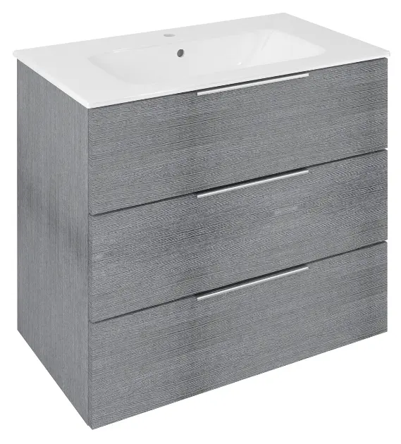 Sapho Cirasa - Ormarić za umivaonik 80x75x46 cm, 3 ladice, srebrni hrast CR831-1111