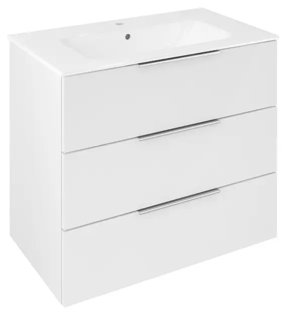 Sapho Cirasa - Ormarić za umivaonik 80x75x46 cm, 3 ladice, sjajno bijela CR831-3030