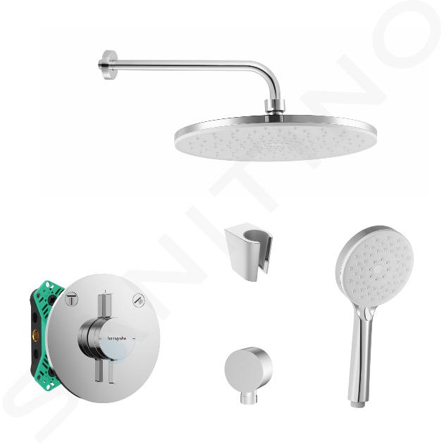 SANITINO - Zestaw prysznicowy z baterią i korpusem podtynkowym Hansgrohe, akcesoria kielle, chrom SANI21HKK005
