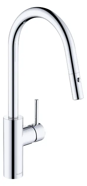 Kludi E-Go - Elektronická dřezová baterie s výsuvnou sprškou, síťové napájení, chrom 423000577