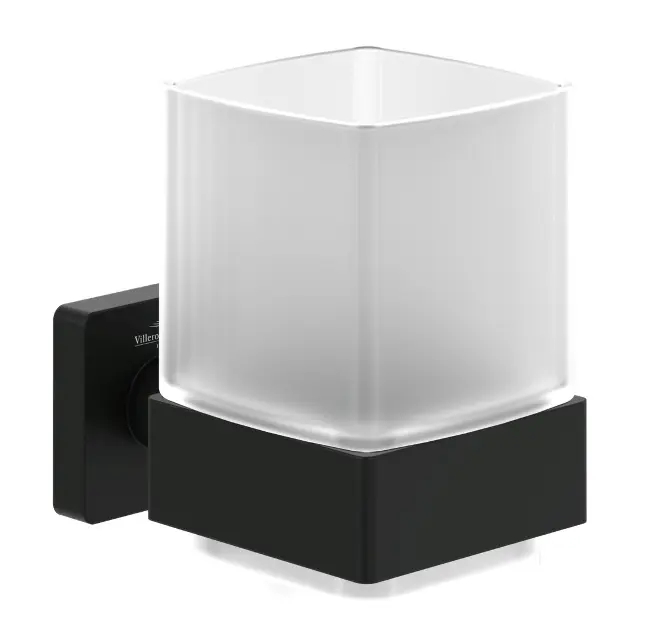 Villeroy & Boch Elements Striking - Държач за четки и паста, стъкло/матово черно TVA152019000K5