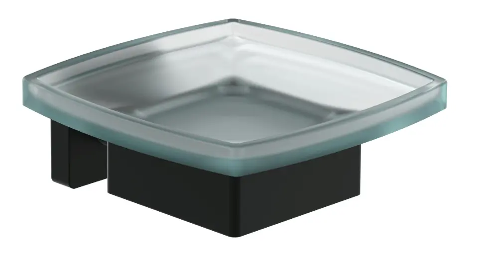 Villeroy & Boch Elements Striking - Сапунница с държач, стъкло/матово черно TVA152020000K5