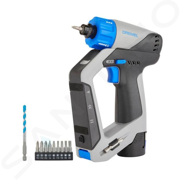 DREMEL - 12V Akku-Bohrschrauber DD12V-S1 mit Zubehör, 1x 2,0 Ah Li-Ion Akku, Ladegerät F013DD12JA