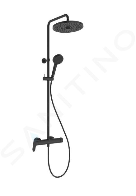 Ideal Standard CeraFlow T25+ - Set de douche avec mitigeur, diamètre 26 cm, 2 jets, noir mat A8484XG
