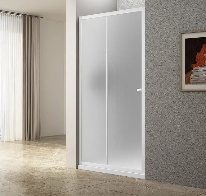 Aqualine Ugga - Duschtür 185x110 cm, Glas Brick/Weiß AWS110