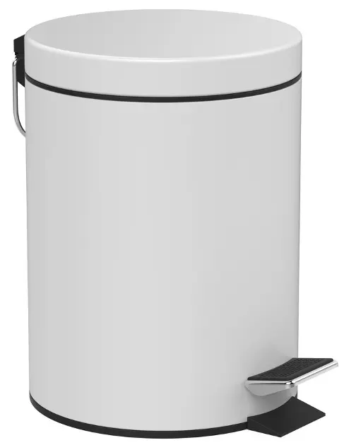 Aqualine Simple Line - Odpadkový koš kulatý 5 l, matná bílá 28105