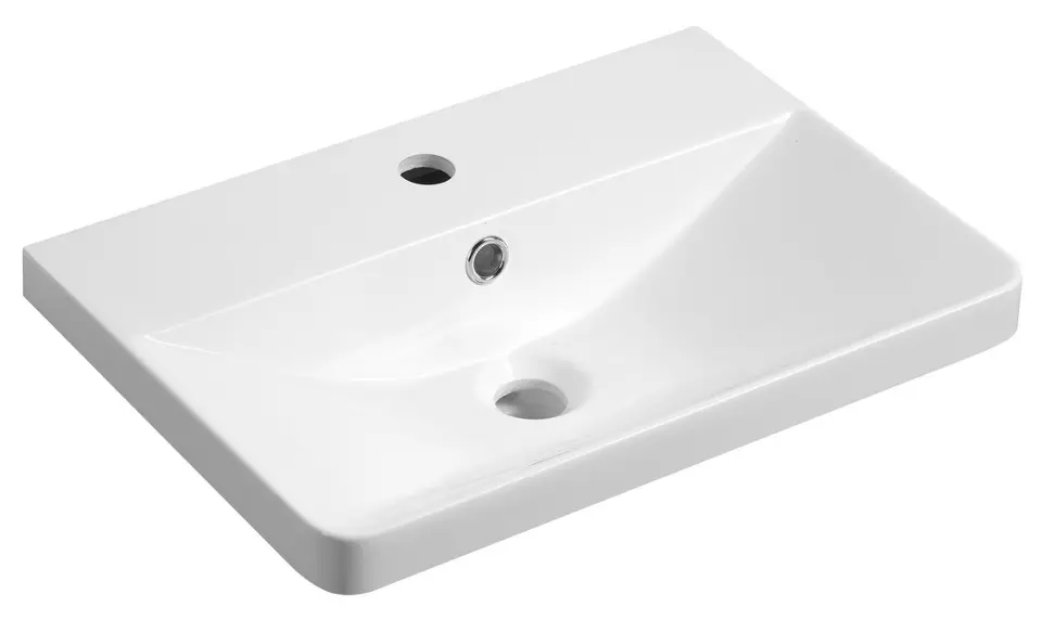 Levně Aqualine Sen - Umyvadlo 51x35 cm, s přepadem, otvor pro baterii, bílá SN510
