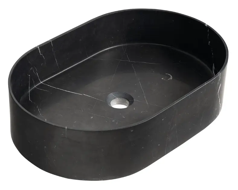 Sapho Blok - Aufsatzwaschbecken 55x37 cm, ohne Überlauf, ohne Hahnloch, matt schwarz Marquin 2401-51
