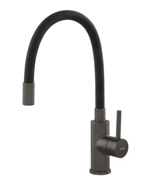 Novaservis Ferro - Dřezová baterie s flexibilním ramenem, černá/gun metal BZA4BSSGM
