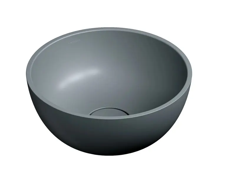OMNIRES Shell M+ - Vasque, diamètre 35 cm, sans trop-plein, sans trou pour robinetterie, gris mat SHELL350UNAG